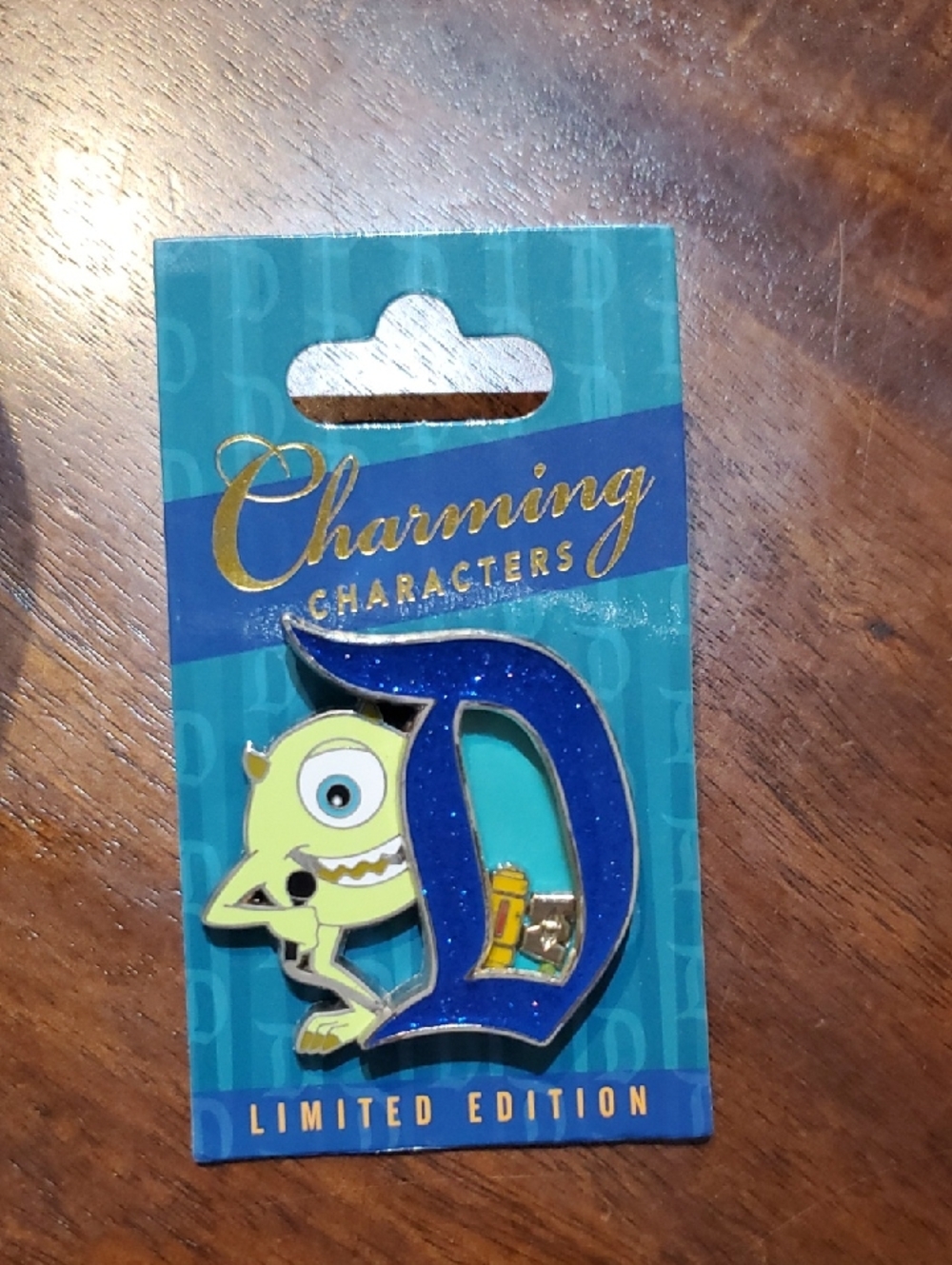 Disney Pin Back Card with Black Mickey Backings - Blue Card